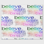 Christelijke woordwolk cadeaupapier (Vlak)