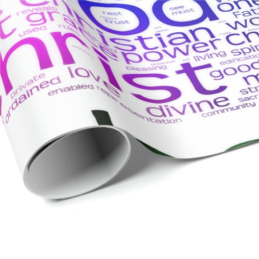 Christelijke woordwolk cadeaupapier (Rol Hoek)