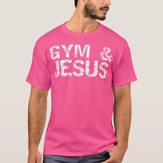 Christelijke workout cadeau voor mannen distressed t-shirt (Voorkant)