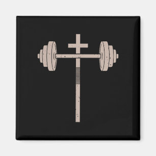 Christelijke Workout Dumbbell Kruis Barbell Gym Je Magneet