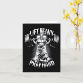 Christelijke Workout Lift Heavy Pray Hard Gym Body Kaart (Gele Bloem)