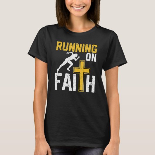 Christelijke Workout Runner Religious Running On F T-shirt (Voorkant)