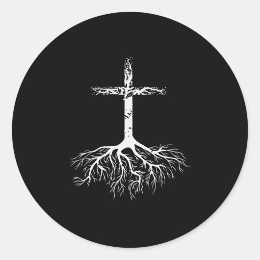 Christelijke Wortel je geloof in Jezus Christus Ro Ronde Sticker (Voorkant)