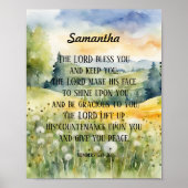 Christelijke Zegen Schrift Waterverf Natuur Poster (Voorkant)