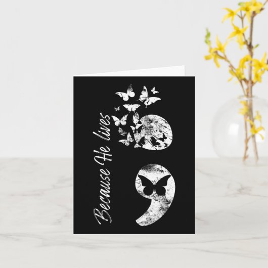 Christelijke zelfmoordpreventie bewustzijn Semicol Kaart (Gele Bloem)