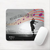 Christelijke Zeph 3:17 MIJN GOD ZINGEN OVER ME Gri Muismat (Met muis)