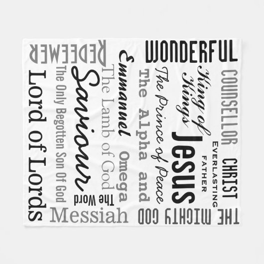 Christelijke zeventien namen van Jezus Fleece Deken (Voorkant (Horizontaal))