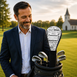 Christelijke zeventien namen van Jezus Golfheadcover