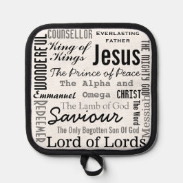 Christelijke zeventien namen van Jezus Pannenlap