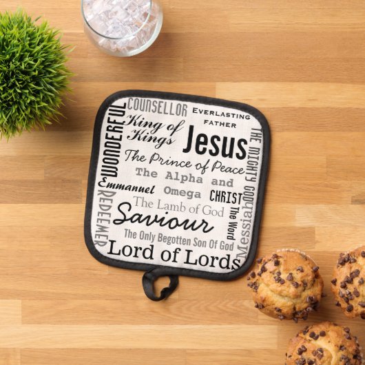 Christelijke zeventien namen van Jezus Pannenlap (Top down)