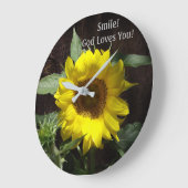 Christelijke zonnebloem glimlach! God houdt van je Grote Klok (Hoek)