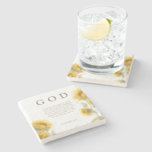 Christelijke zonnebloemen Romeinen 1:20 Schrift  Stenen Onderzetter