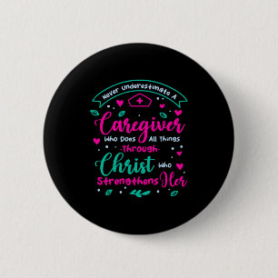 Christelijke Zorgverlener Vrouwelijke Zorgverlener Ronde Button 5,7 Cm