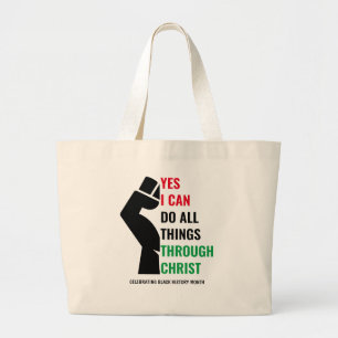 Christelijke ZWARTE GESCHIEDENIS Grote Tote Bag