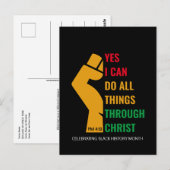 Christelijke zwarte geschiedenis maand Ja ik kan B Briefkaart (Voorkant / Achterkant)