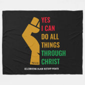 Christelijke ZWARTE MAAND Ja Fleece Deken (Voorkant (Horizontaal))