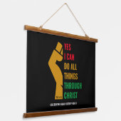 Christelijke ZWARTE MAAND Ja Hangend Wandkleed (Gebogen)