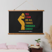 Christelijke ZWARTE MAAND Ja Hangend Wandkleed (Slaapkamer)