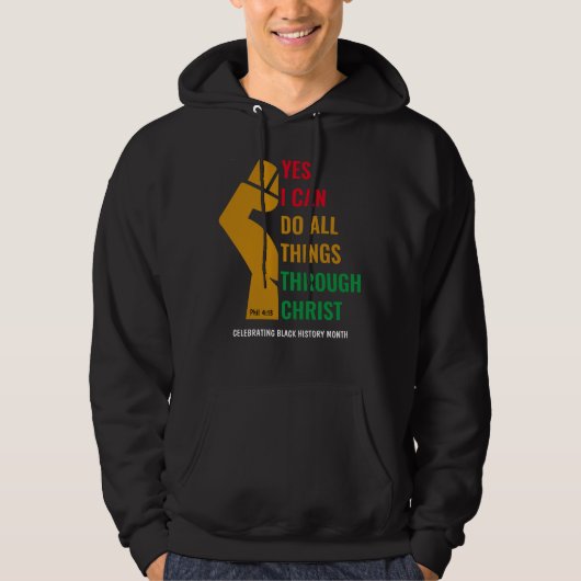 Christelijke ZWARTE MAAND Ja Hoodie (Voorkant)