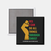 Christelijke ZWARTE MAAND Ja Magneet (Voorkant / Achterkant)