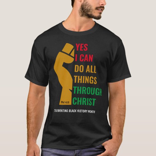 Christelijke ZWARTE MAAND Ja T-shirt (Voorkant)