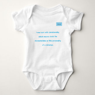 Christelijkheid gedefinieerd in blauw op witte one romper