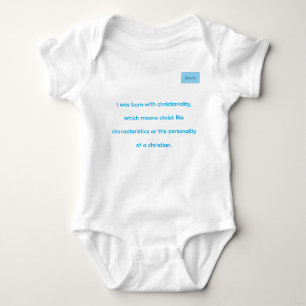 Christelijkheid gedefinieerd in blauw op witte one romper