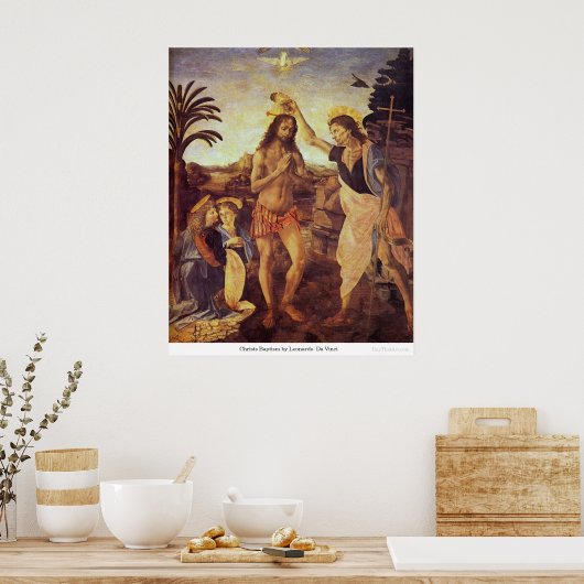 Christen Baptisme door Leonardo Da Vinci Poster (Keuken)