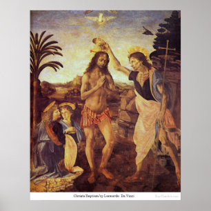 Christen Baptisme door Leonardo Da Vinci Poster