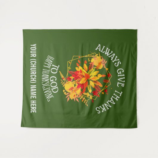 Christen GEVEN ALTJD DANK Feestdag Kerk Wandkleed (Voorkant (horizontaal))