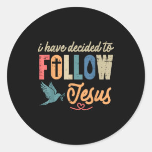 Christen Ik Heb Besloten Jezus Te Volgen God Manne Ronde Sticker