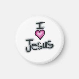 Christen ik hou van Jezus ik hou van Jezus wit Magneet