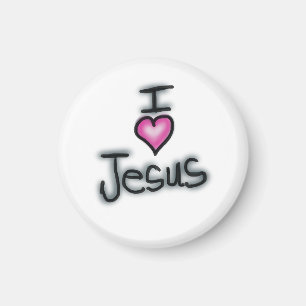 Christen ik hou van Jezus ik hou van Jezus wit Magneet