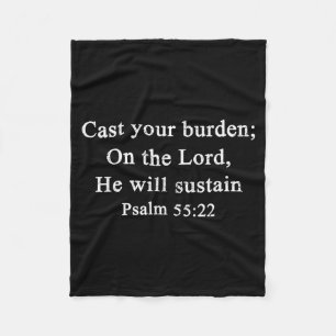 Christen Laat Uw Last Op De Heer Rusten Psalm 55:2 Fleece Deken