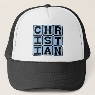 Christen, lid van geloofsgemeenschap trucker pet