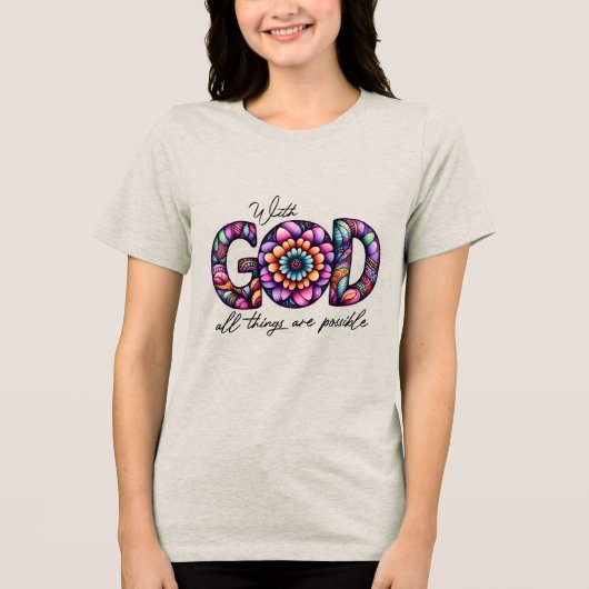 Christen Met God Zijn Alles Mogelijk Tri-Blend Shirt (Voorkant)