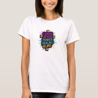 CHRISTEN-T-Shirt IK SPREEK JEZUS; MACHTSGENEZEND-L T-shirt