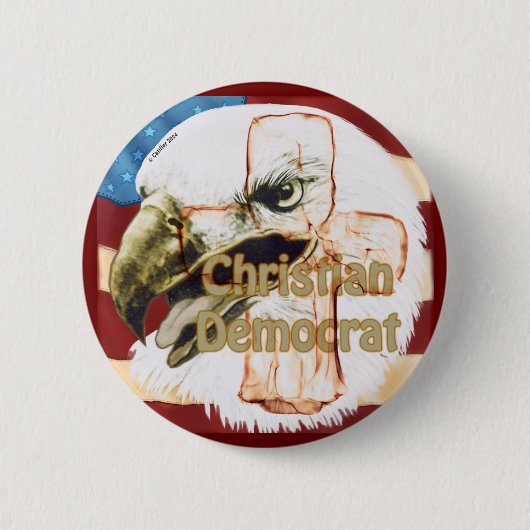 Christendemocratische ronde speld button 5,7 cm (Voorkant)