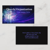 Christendom - Blue Shimmering Cross Visitekaartje (Voorkant / Achterkant)