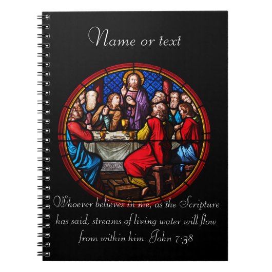 Christendom Jezus afbeelding met bijbelschrift Notitieboek (Voorkant)