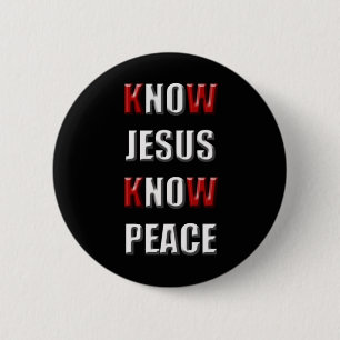 Christendom Know Jesus Know Peace Ronde Button 5,7 Cm