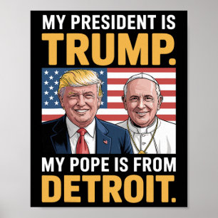 Christendom Patriottisch Trump Detroit Paus  Poster