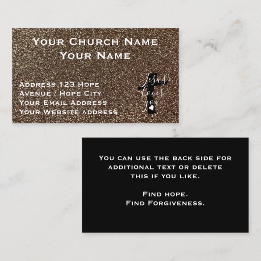 Christendom Religieus Classy Goud Zwart Kerk Visitekaartje (Voorkant / Achterkant)