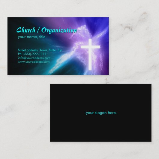 Christendom-Religieus Kruis & Ziel Visitekaartje (Voorkant / Achterkant)