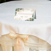 Christene eucalyptus goudglitter plaatskaartje