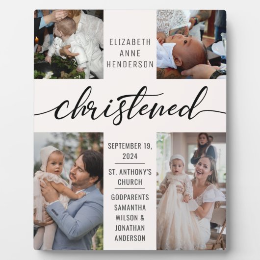 Christened Photo Collage Christening Keepomwille Fotoplaat (Voorkant)