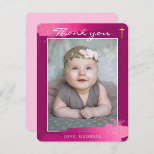 CHRISTENEN DANK JE DAT folie donkerroze is Kaart