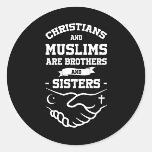 Christenen en moslimbroeders religie islam Gif Ronde Sticker