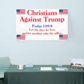 Christenen tegen Trump Psalm 109:8 Spandoek (Beurs)