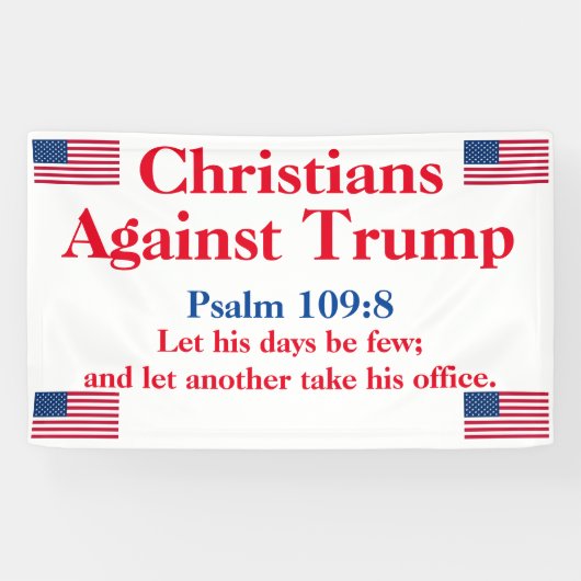 Christenen tegen Trump Psalm 109:8 Spandoek (Horizontaal)